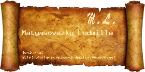 Matyasovszky Ludmilla névjegykártya